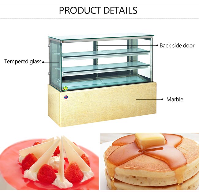 Quadratischer Kuchen gekühltes Einkommen mit LED-Licht, Kuchen-Anzeigen