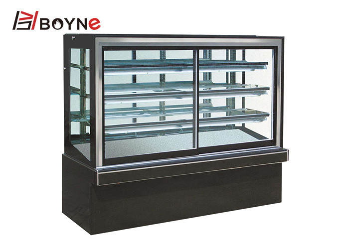 Japanese Type Right Angle 4 Layer Cake Display Case With Marble Base