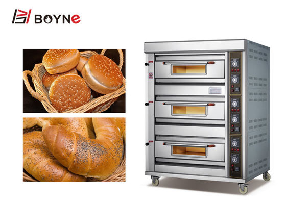 3 Deck 6 Trays Gas Oven Commercial Bakery Equipment