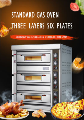 3 Deck 6 Trays Gas Oven Commercial Bakery Equipment